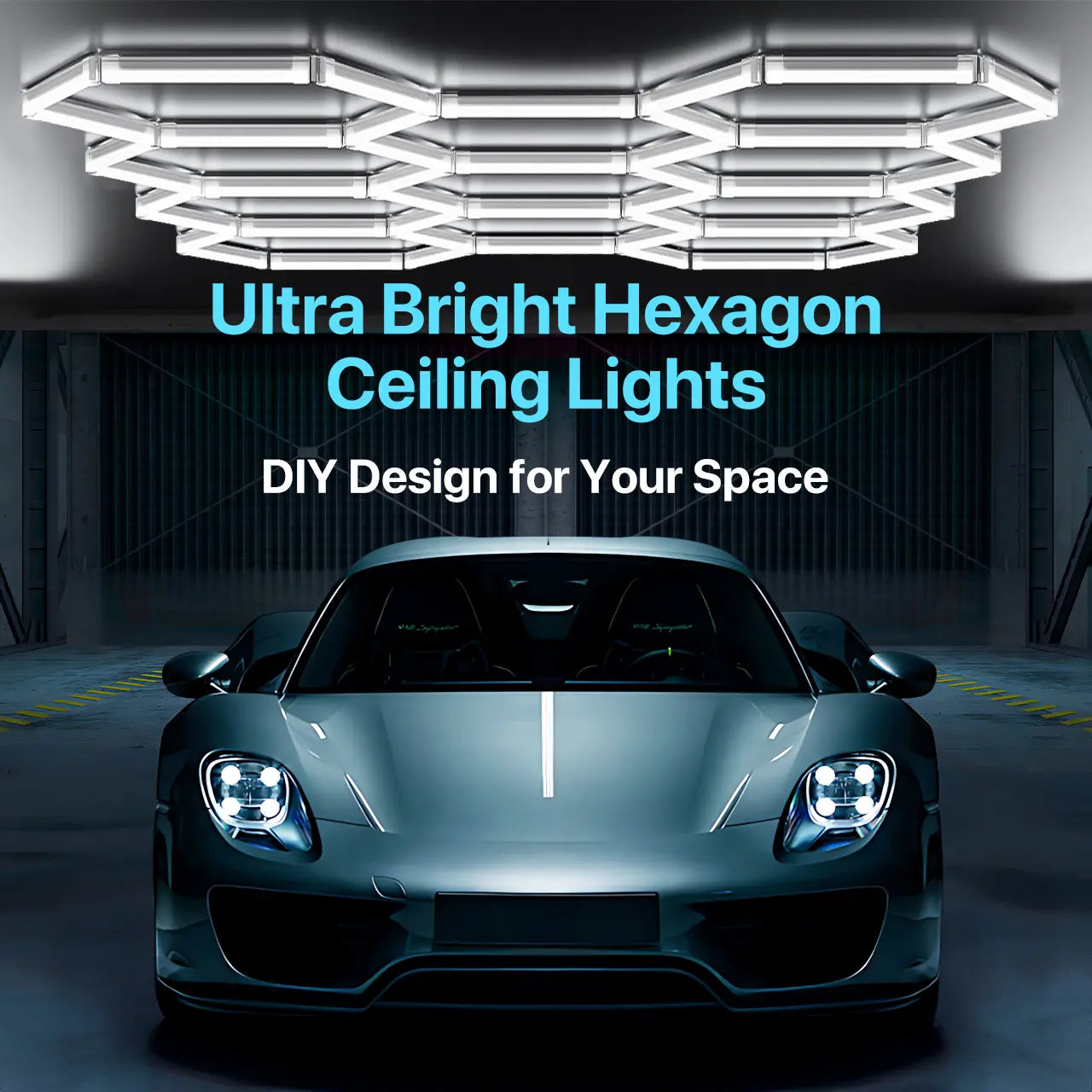 LUMENFOX 2025 Hexagonal Plug-In Ceiling Lights - High Efficiency 110LM/W, Ideal for Bedrooms & Great Lighting