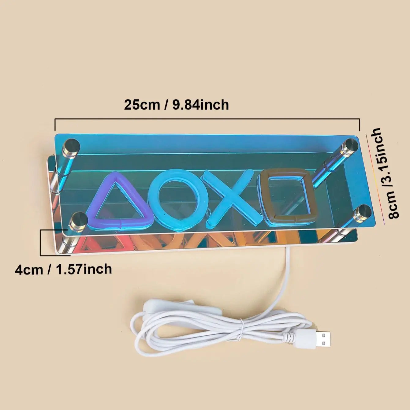 1Pc New Trend XOXO LED Infinity Mirror Light Wall Mounted& Table Mounted USB Powered Decor Room Decor Light