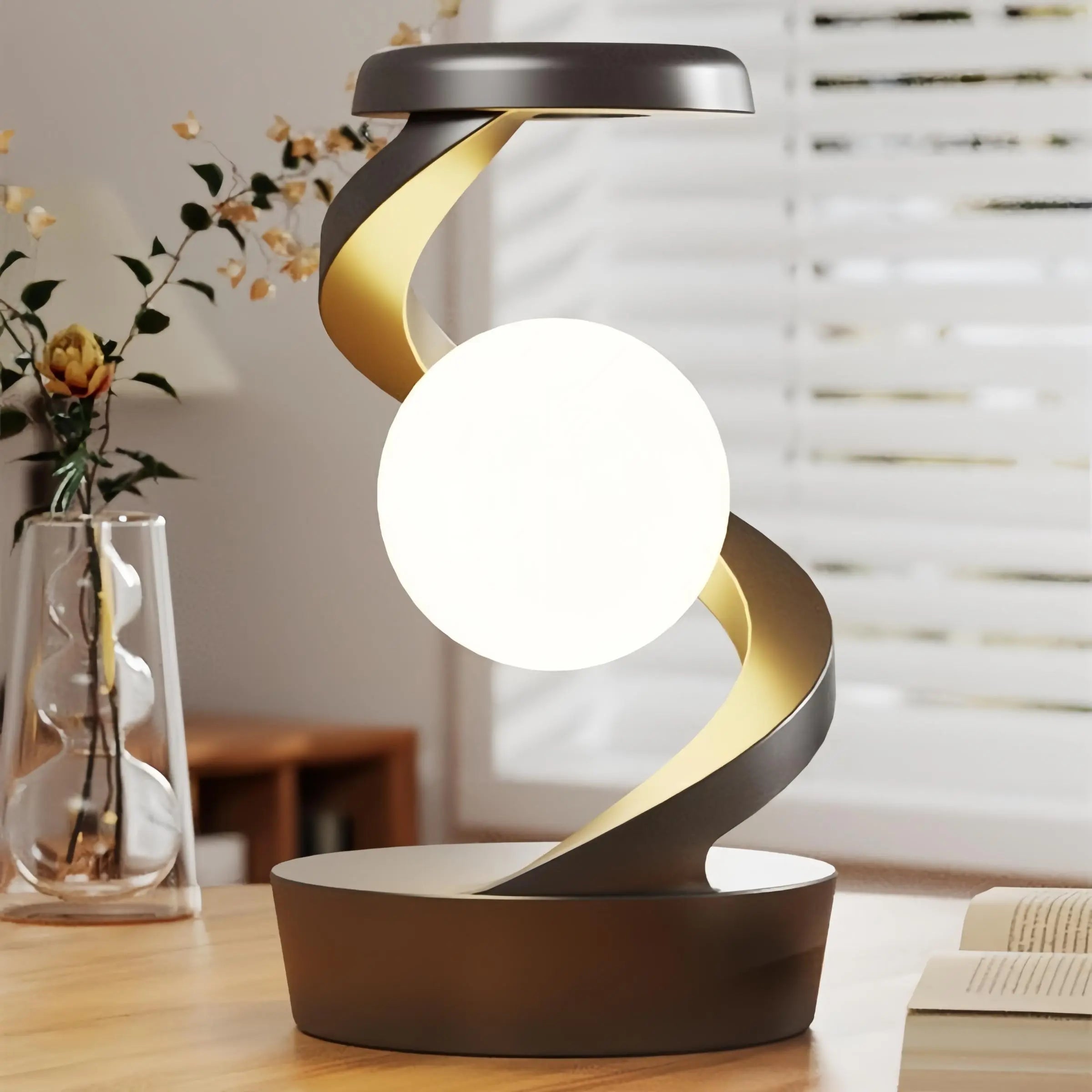 360 Degree Rotating Floating Moon Lamp, 15W Wireless Charging Station, Unique Decorative Lamp, Perfect Gift for Mobile Phone