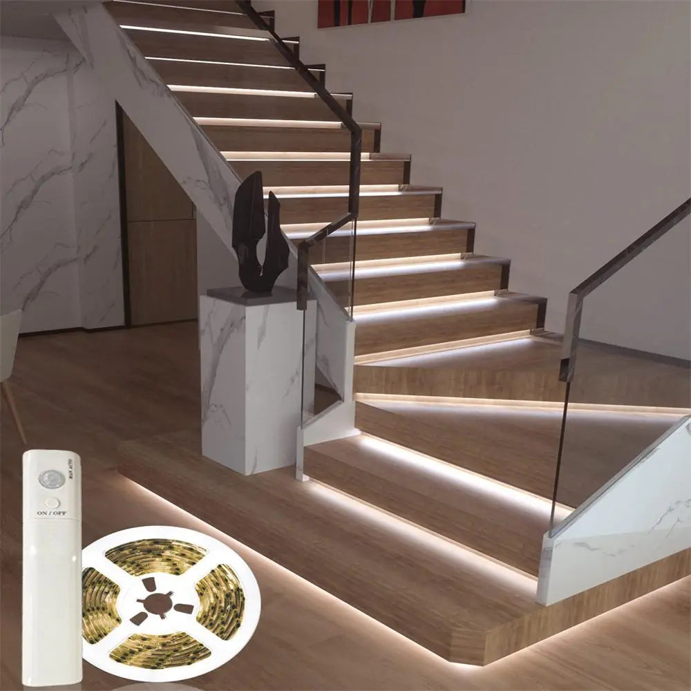 Motion-Sensor LED Strip Light, Battery-Powered Under-Cabinet Light Strip for Bedroom, Kitchen, Basement, Trunk or Counter (Batteries Not Included)